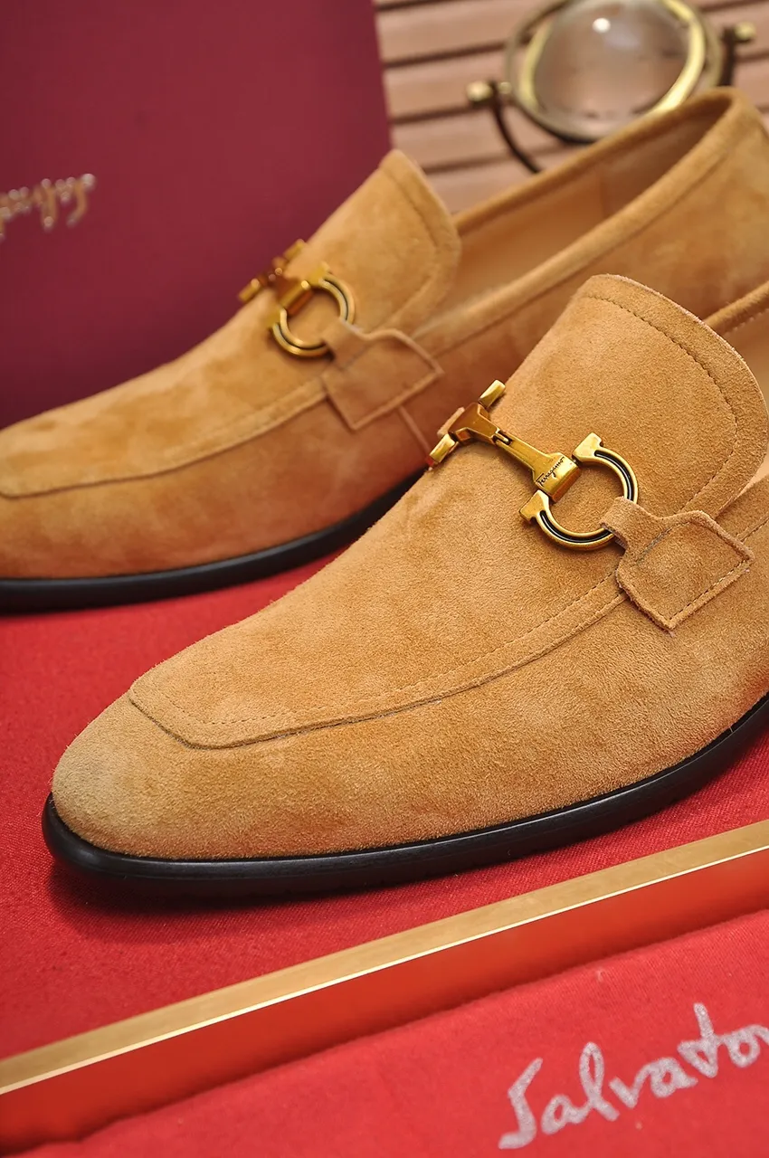 Men's shoes 💰500💶[Ferragamo/Ferragamo] The latest model in the counter. Original imported high-quality cowhide with open edges + imported 🐂 water-dyed cowhide lining + original luxury metal buckle + original combined outsole. Comparison without pressure 38--45 (45 is custom-made and cannot be returned or exchanged)